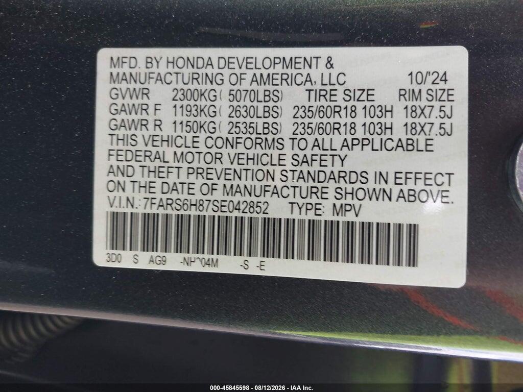 7FARS6H87SE042852 2025 HONDA CR-V HYBRID photo no. 9