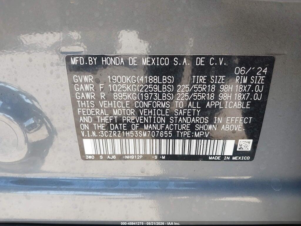 3CZRZ1H53SM707655 2025 HONDA HR-V photo no. 9