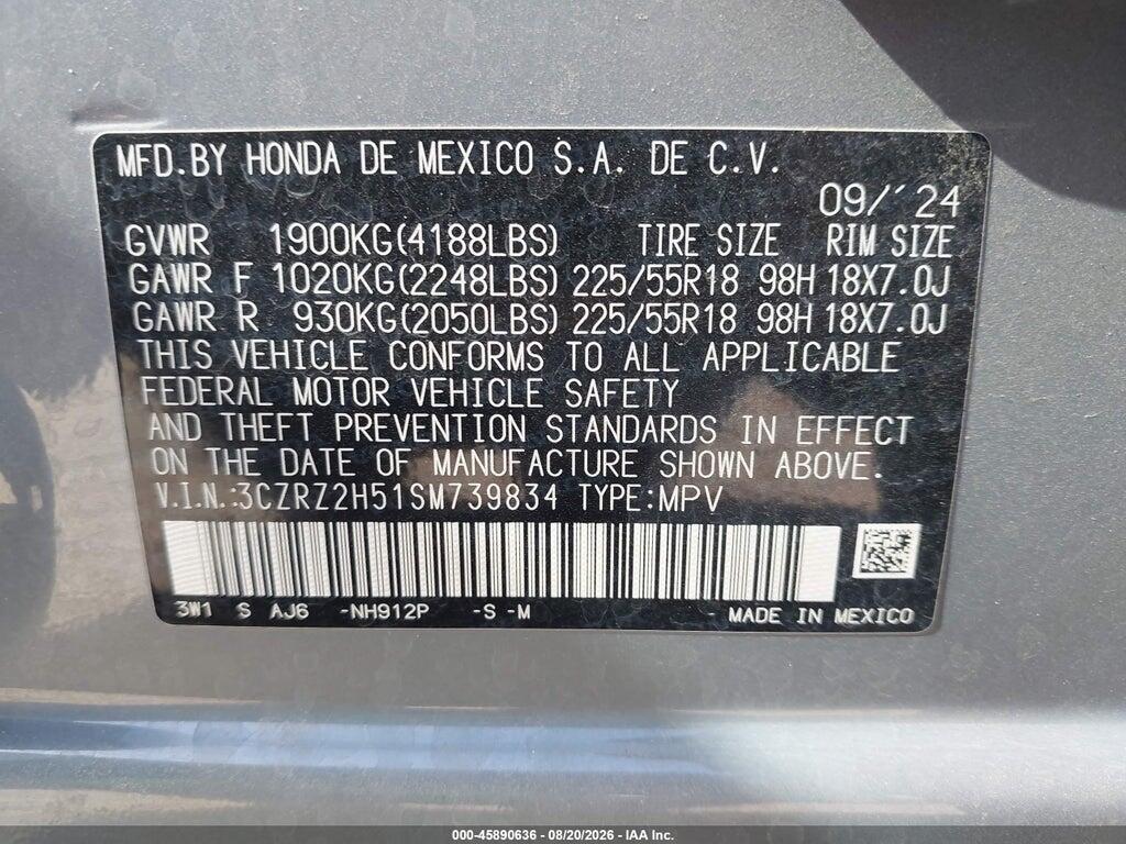 3CZRZ2H51SM739834 2025 HONDA HR-V photo no. 9
