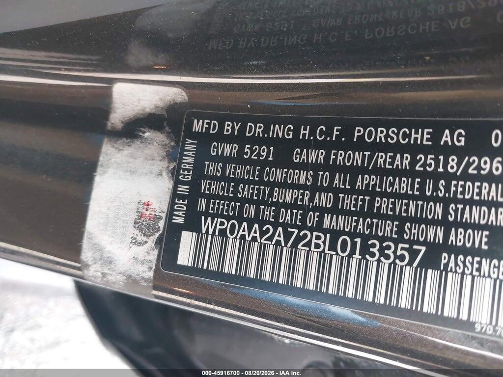 WP0AA2A72BL013357 2011 PORSCHE PANAMERA photo no. 9