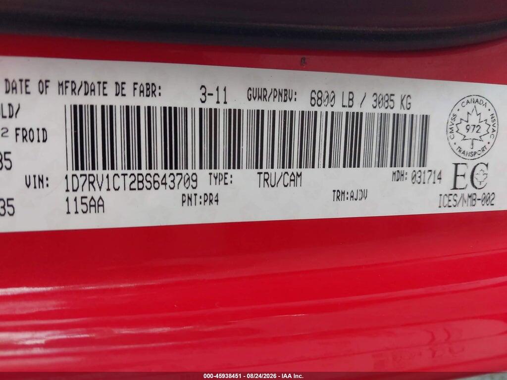 1D7RV1CT2BS643709 2011 RAM RAM 1500 photo no. 9