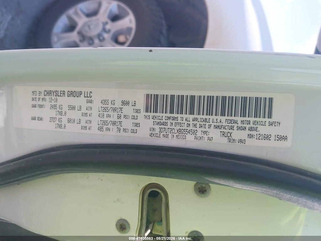 3D7UT2CLXBG554502 2011 RAM RAM 2500 photo no. 9