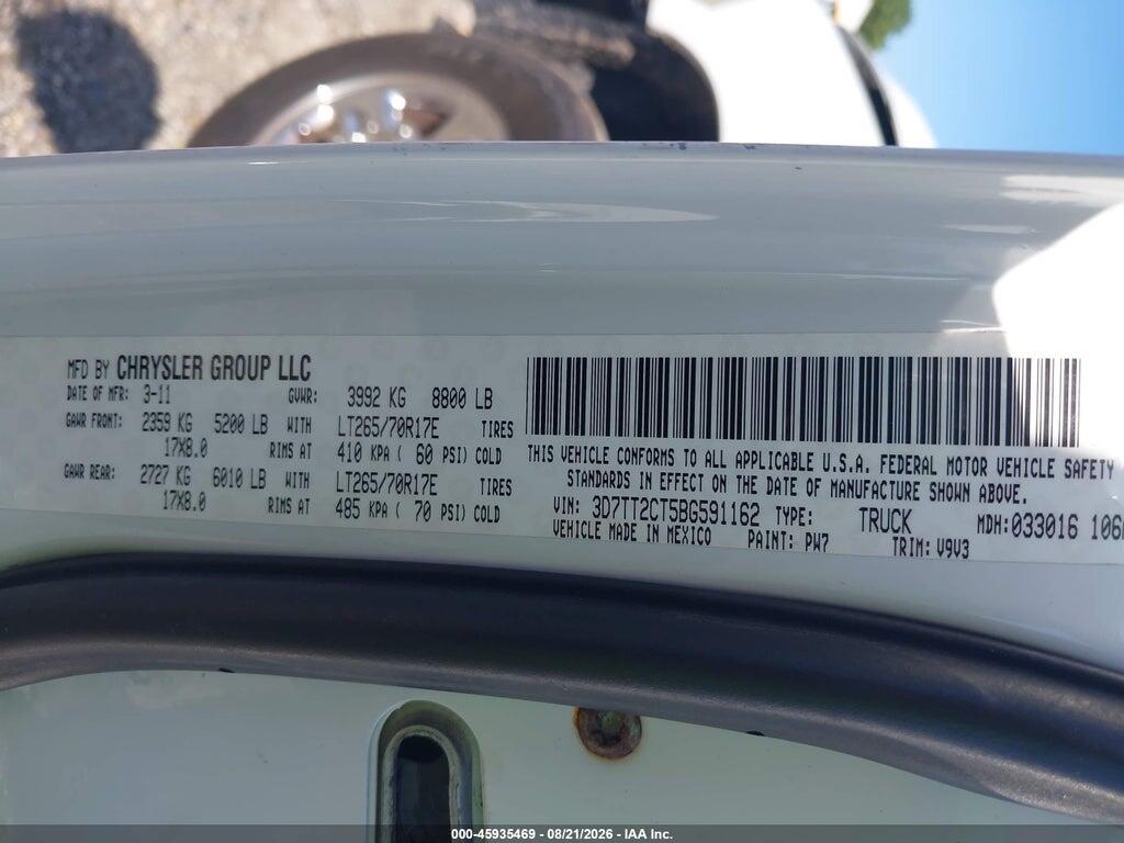 3D7TT2CT5BG591162 2011 RAM RAM 2500 photo no. 9