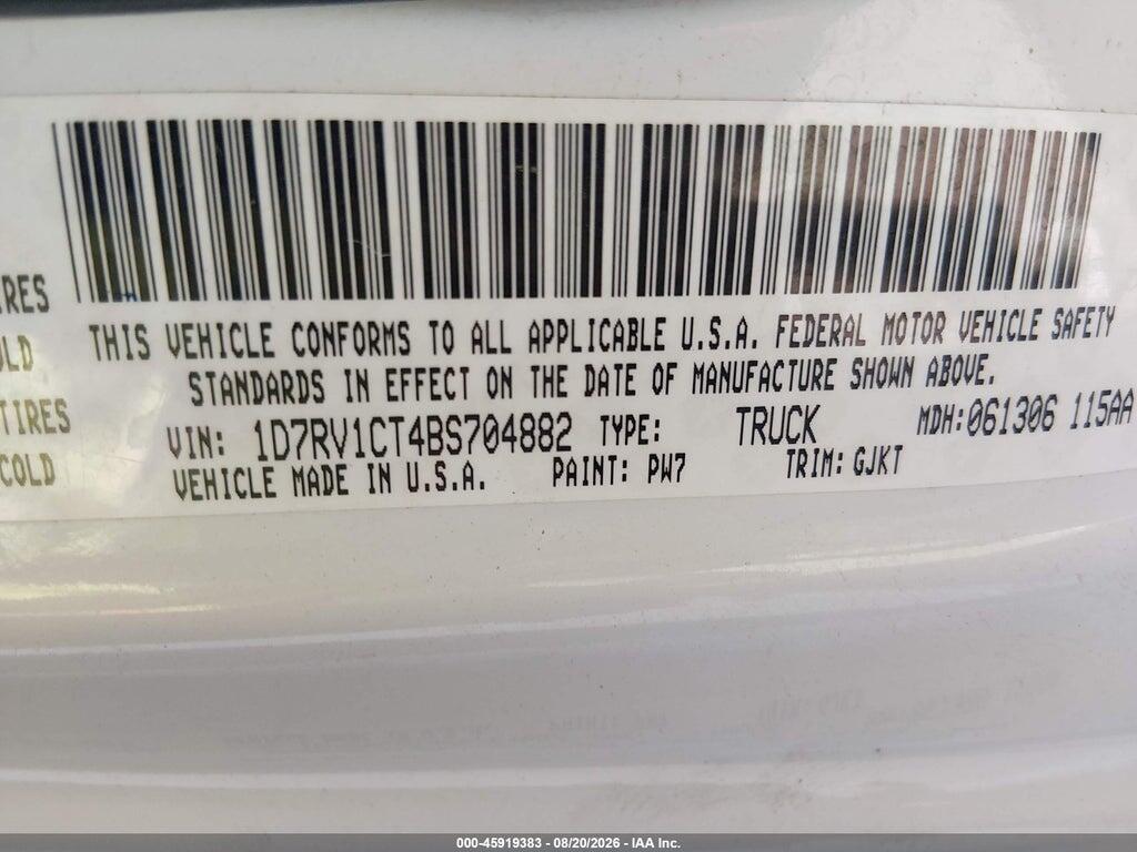 1D7RV1CT4BS704882 2011 RAM RAM 1500 photo no. 9
