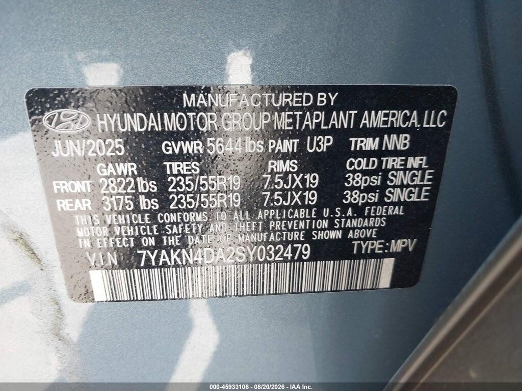 7YAKN4DA2SY032479 2025 HYUNDAI IONIQ 5 photo no. 9
