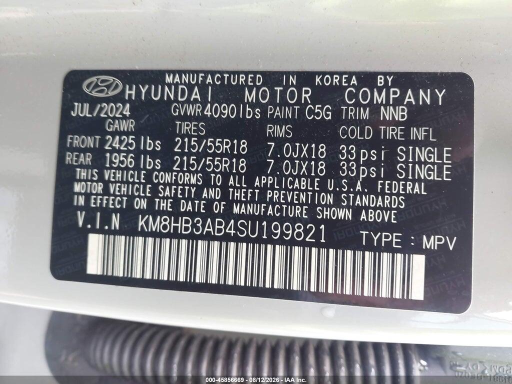 KM8HB3AB4SU199821 2025 HYUNDAI KONA photo no. 9