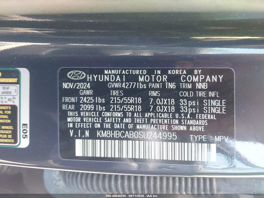 KM8HBCAB0SU244995 2025 HYUNDAI KONA photo no. 9