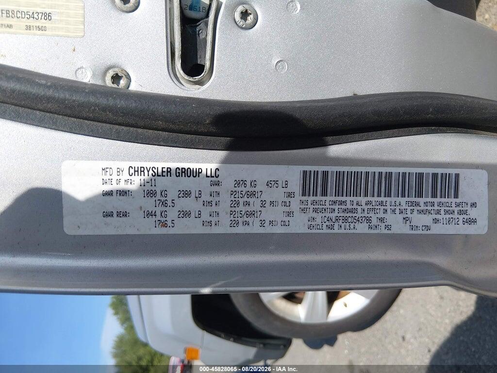 1C4NJRFB8CD543786 2012 JEEP PATRIOT photo no. 9