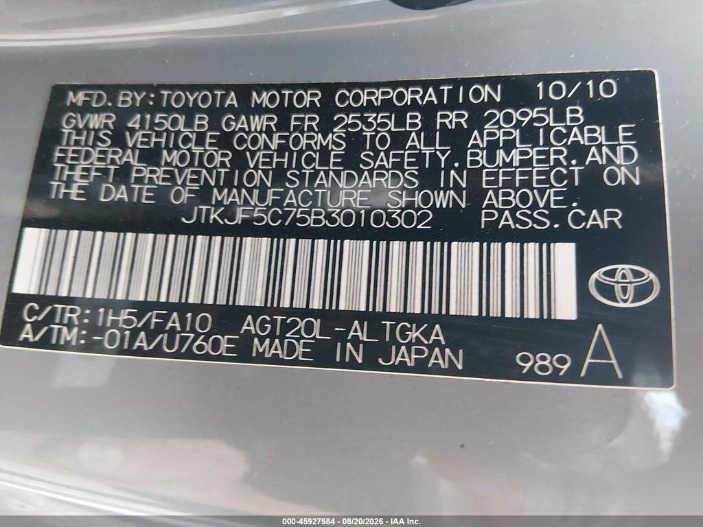 JTKJF5C75B3010302 2011 SCION TC photo no. 9