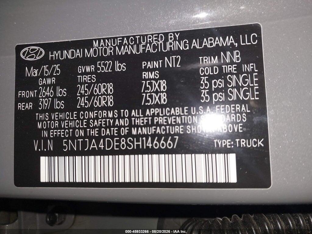 5NTJA4DE8SH146667 2025 HYUNDAI SANTA CRUZ photo no. 9