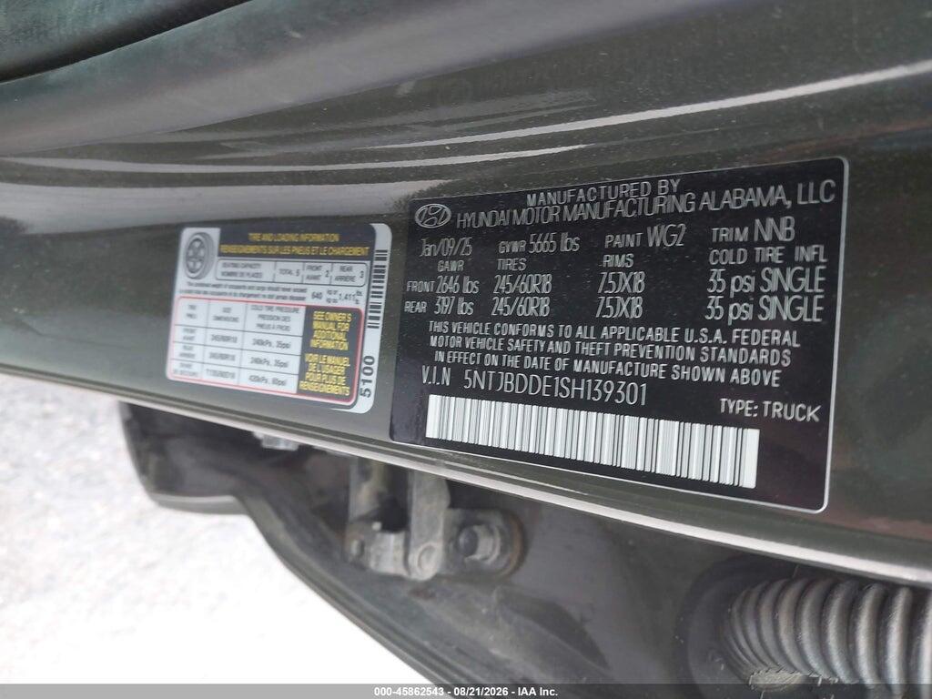 5NTJBDDE1SH139301 2025 HYUNDAI SANTA CRUZ photo no. 9