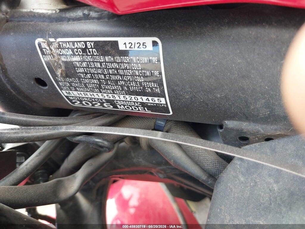 MLHRH1558T5201465 2026 HONDA CBR650 photo no. 10