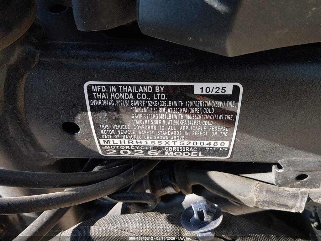 MLHRH155XT5200480 2026 HONDA CBR650 photo no. 10