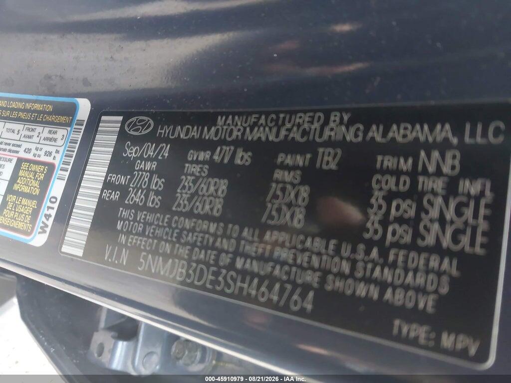 5NMJB3DE3SH464764 2025 HYUNDAI TUCSON photo no. 9