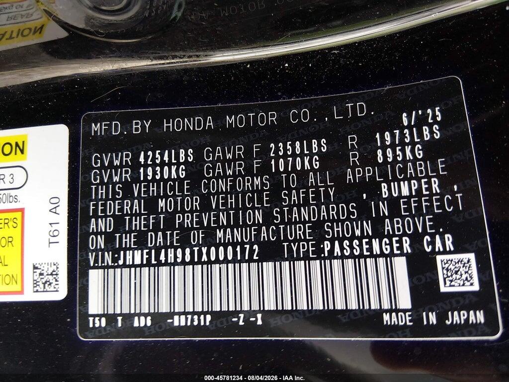 JHMFL4H98TX000172 2026 HONDA CIVIC HYBRID photo no. 9
