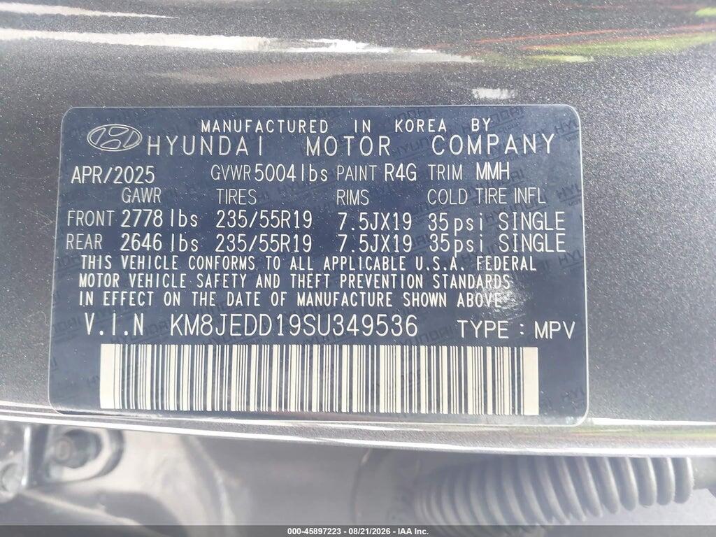 KM8JEDD19SU349536 2025 HYUNDAI TUCSON HYBRID photo no. 9