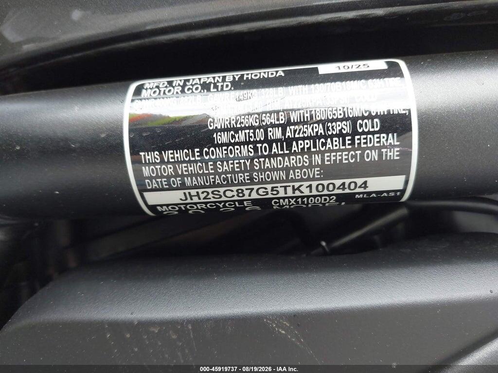 JH2SC87G5TK100404 2026 HONDA CMX1100 photo no. 10