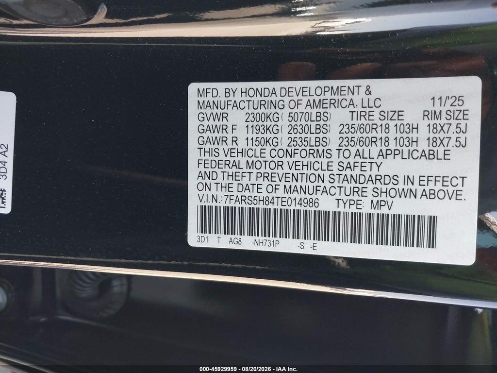 7FARS5H84TE014986 2026 HONDA CR-V HYBRID photo no. 9