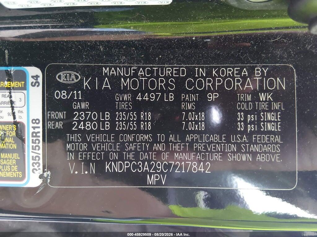 KNDPC3A29C7217842 2012 KIA SPORTAGE photo no. 9
