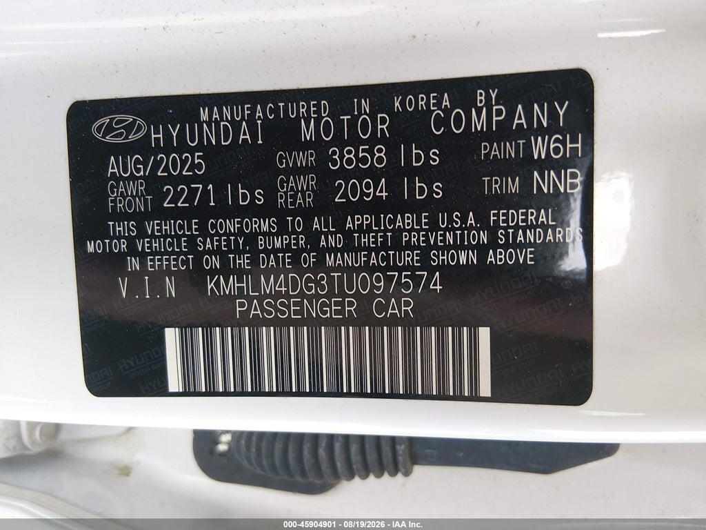 KMHLM4DG3TU097574 2026 HYUNDAI ELANTRA photo no. 9