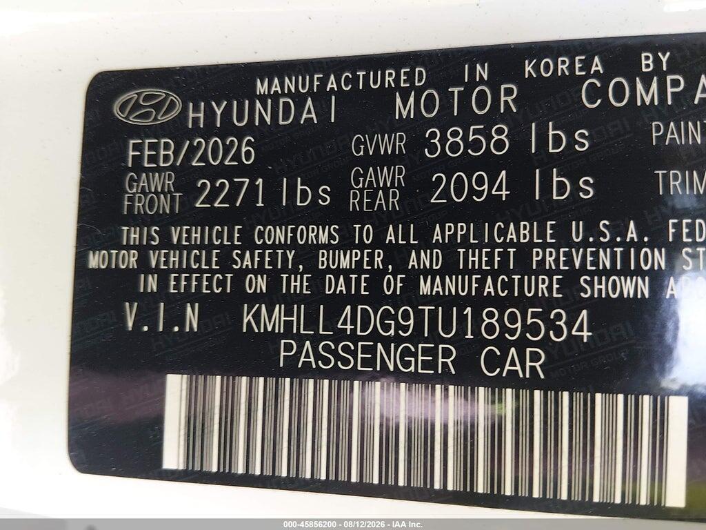 KMHLL4DG9TU189534 2026 HYUNDAI ELANTRA photo no. 9