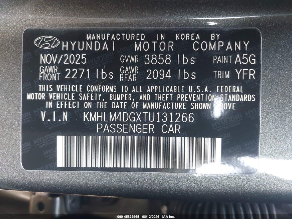 KMHLM4DGXTU131266 2026 HYUNDAI ELANTRA photo no. 9