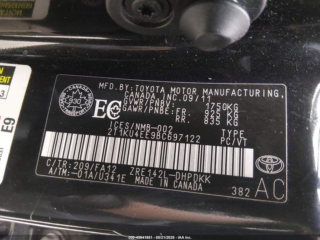 2T1KU4EE9BC697122 2011 TOYOTA MATRIX photo no. 9