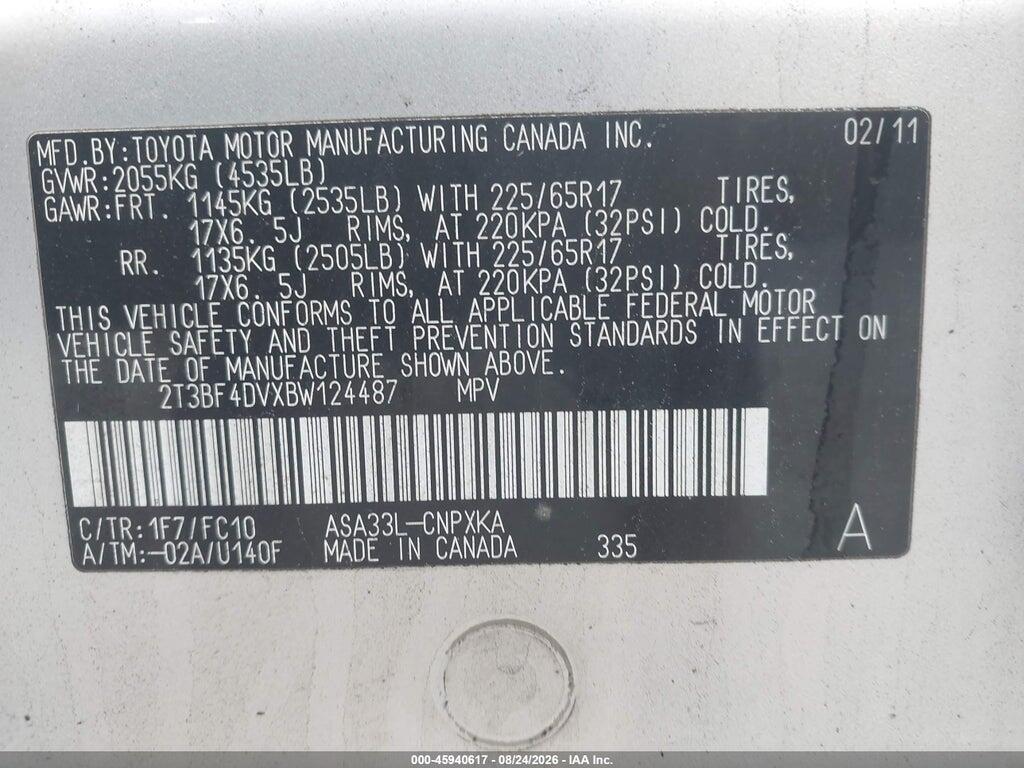 2T3BF4DVXBW124487 2011 TOYOTA RAV4 photo no. 9