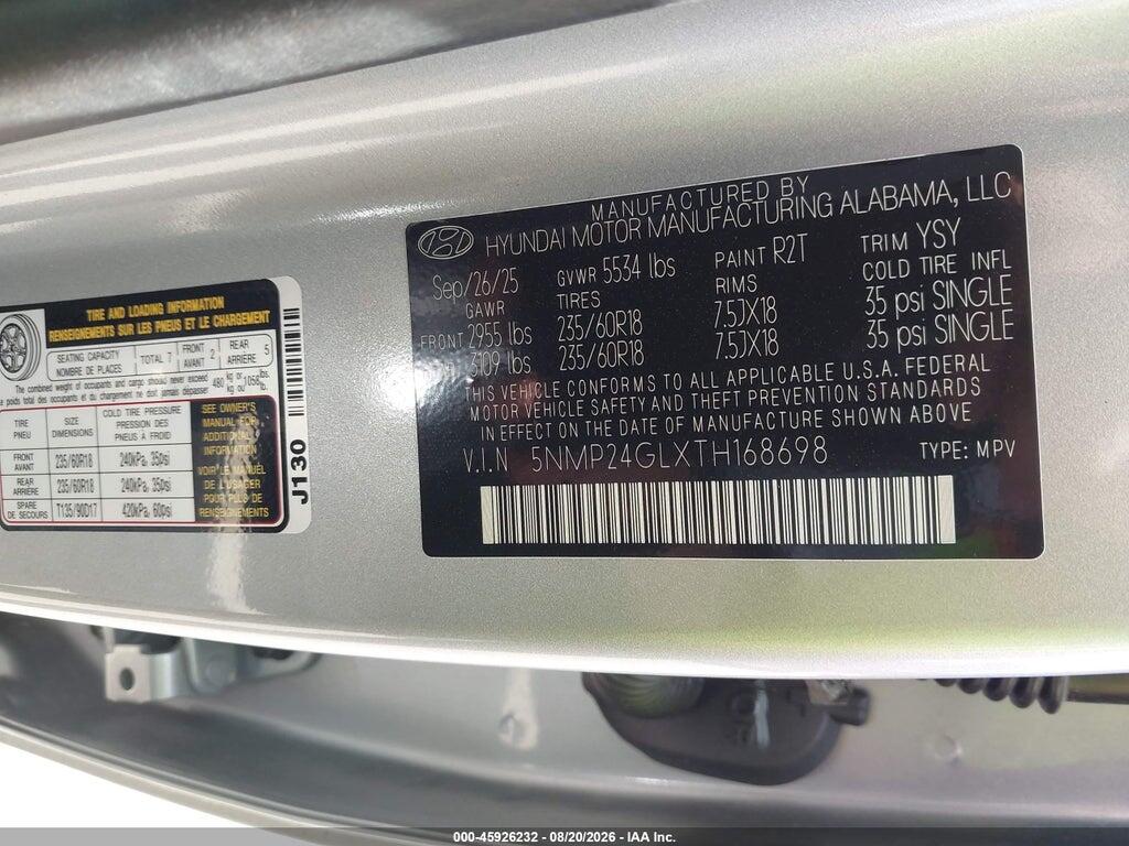5NMP24GLXTH168698 2026 HYUNDAI SANTA FE photo no. 9