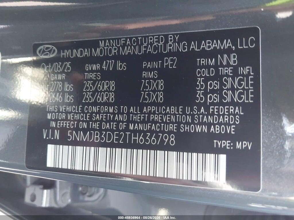 5NMJB3DE2TH636798 2026 HYUNDAI TUCSON photo no. 9