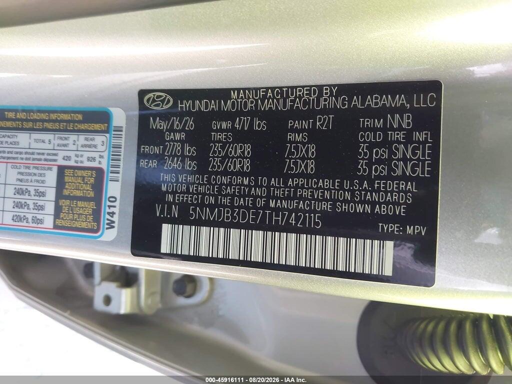 5NMJB3DE7TH742115 2026 HYUNDAI TUCSON photo no. 9