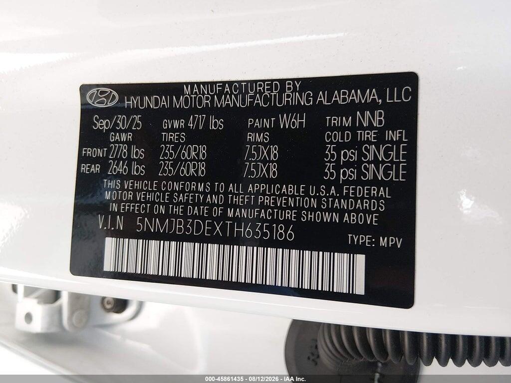 5NMJB3DEXTH635186 2026 HYUNDAI TUCSON photo no. 9
