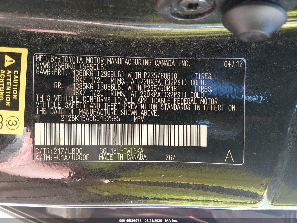 2T2BK1BA5CC152585 2012 LEXUS RX 350 photo no. 9
