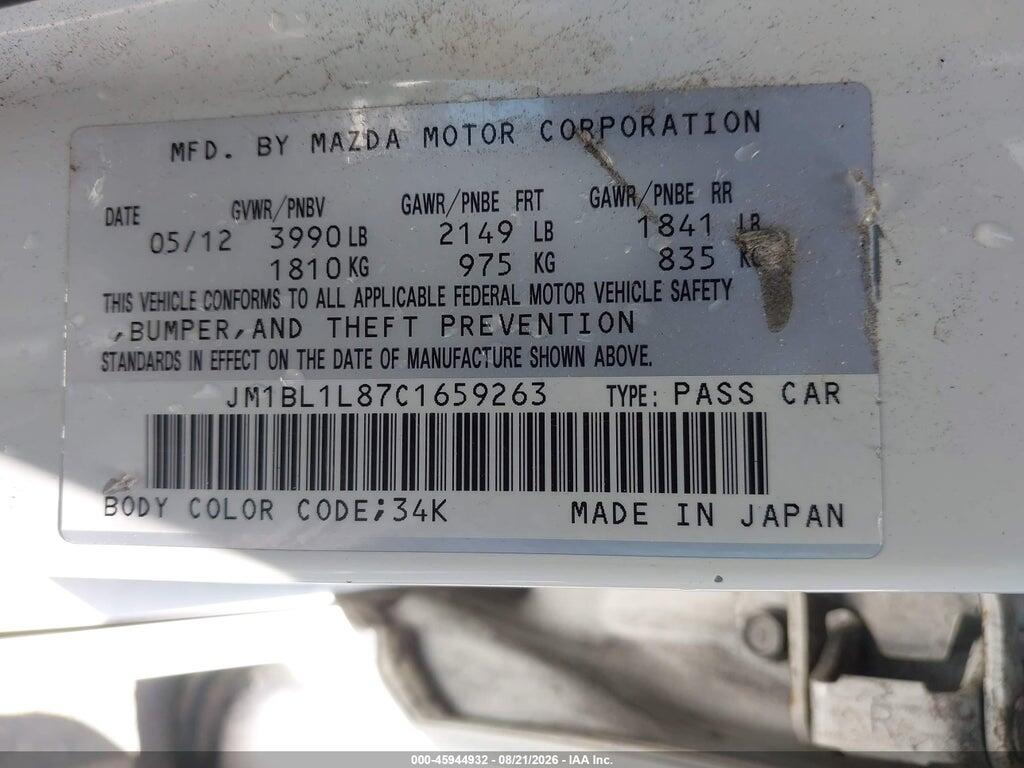JM1BL1L87C1659263 2012 MAZDA MAZDA3 photo no. 9
