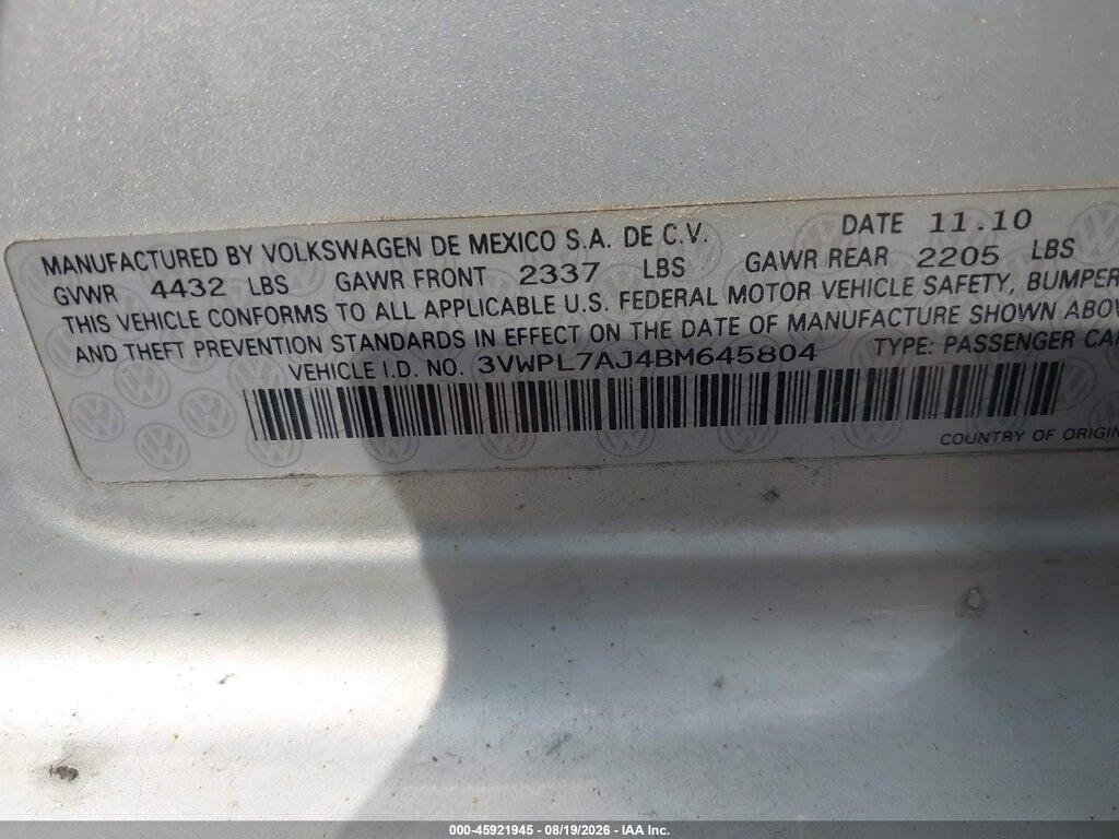3VWPL7AJ4BM645804 2011 VOLKSWAGEN JETTA SPORTWAGEN photo no. 9