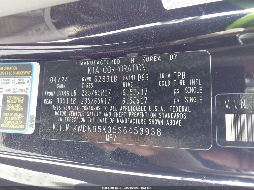 KNDNB5K35S6453938 2025 KIA CARNIVAL MPV photo no. 9