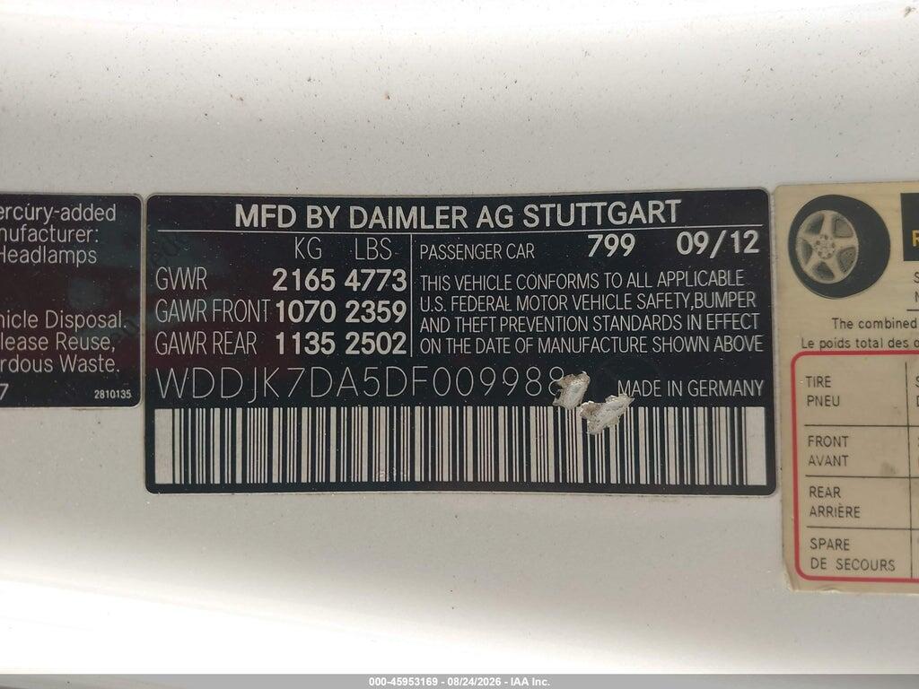 WDDNG7DB0CA429794 2012 MERCEDES-BENZ S photo no. 9