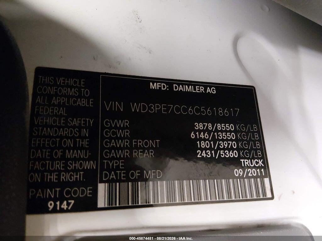 WD3PE7CC6C5618617 2012 MERCEDES-BENZ SPRINTER 2500 photo no. 9