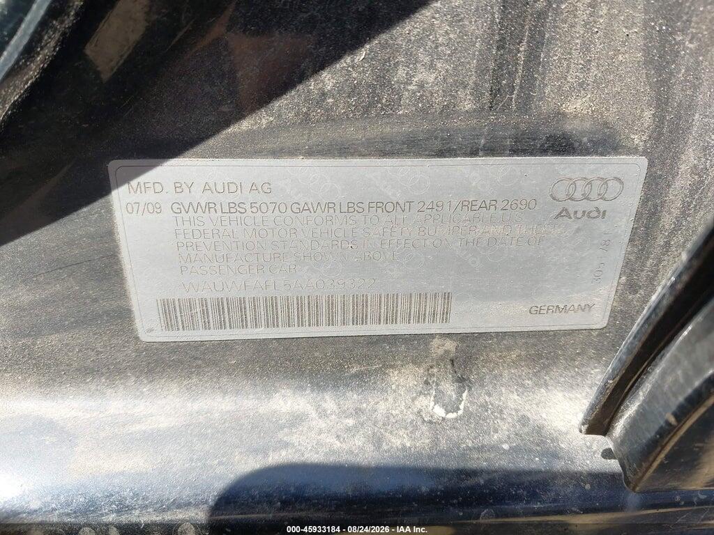 WAUWFAFL5AA039322 2010 AUDI A4 photo no. 9