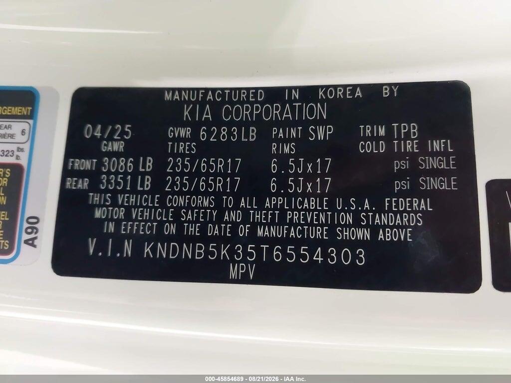 KNDNB5K35T6554303 2026 KIA CARNIVAL MPV photo no. 9