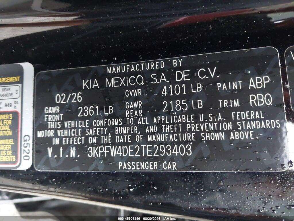 3KPFW4DE2TE293403 2026 KIA K4 photo no. 9