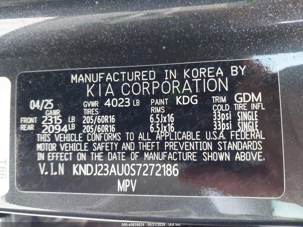 KNDJ23AU0S7272186 2025 KIA SOUL photo no. 9