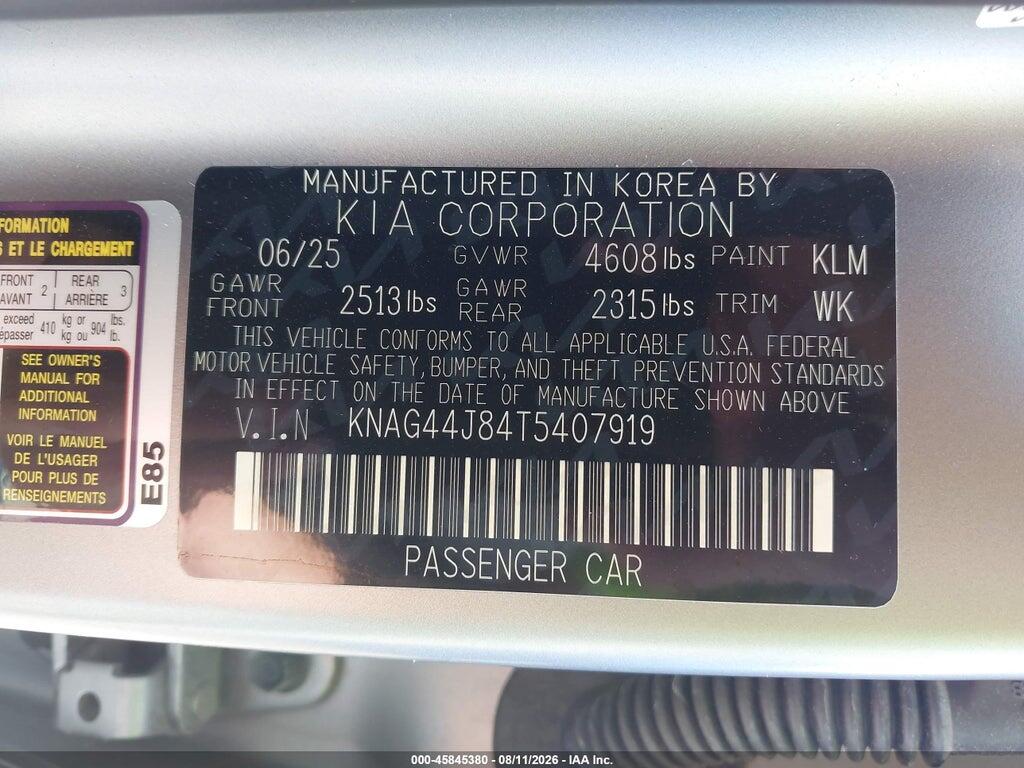 KNAG44J84T5407919 2026 KIA K5 photo no. 9