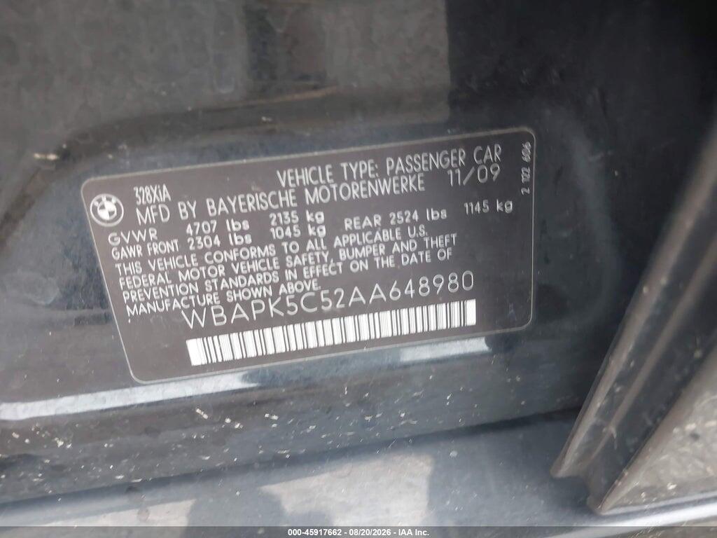 WBAPK5C52AA648980 2010 BMW 328I photo no. 9