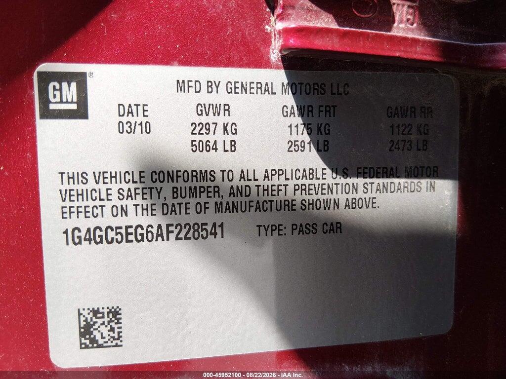 1G4GC5EG6AF228541 2010 BUICK LACROSSE photo no. 9