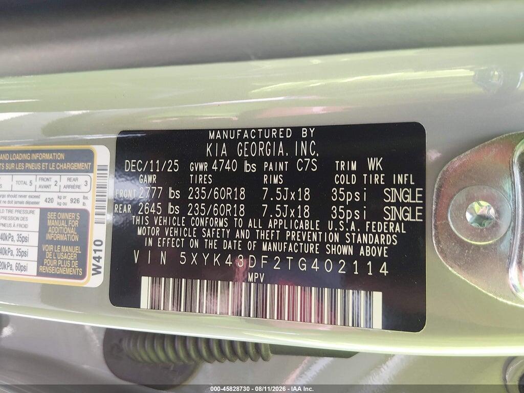5XYK43DF2TG402114 2026 KIA SPORTAGE photo no. 9