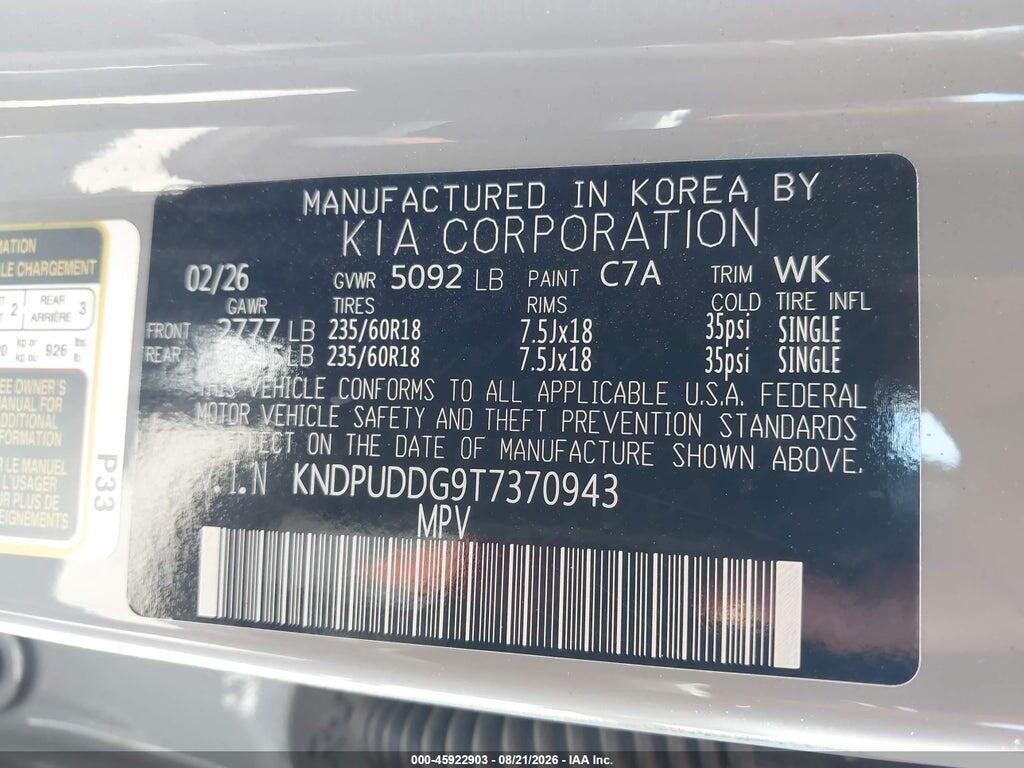 KNDPUDDG9T7370943 2026 KIA SPORTAGE HYBRID photo no. 9