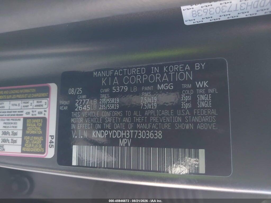 KNDPYDDH3T7303638 2026 KIA SPORTAGE PLUG-IN HYBRID photo no. 9