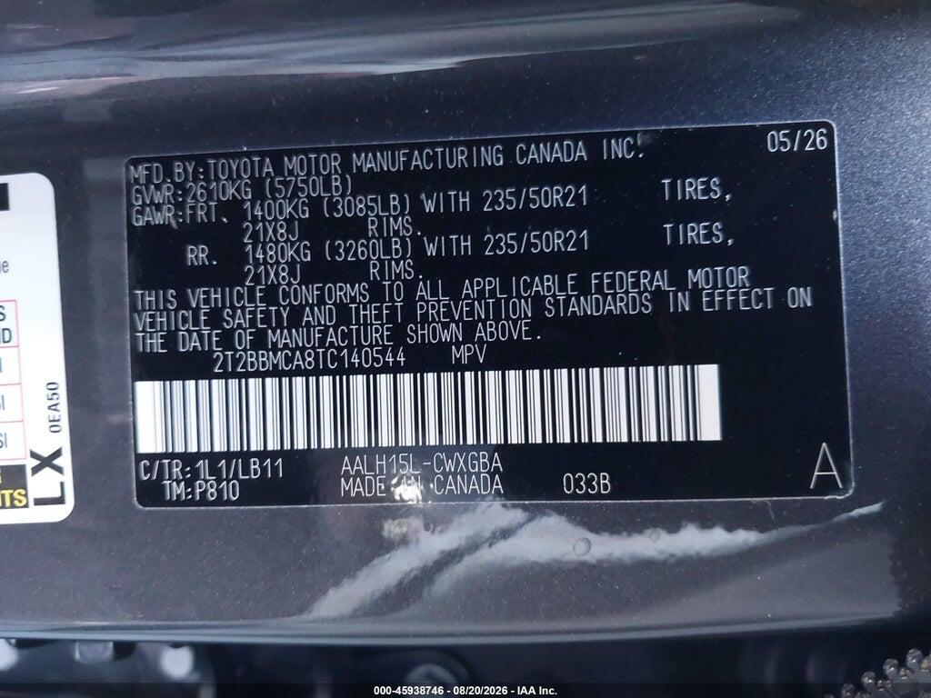 2T2BBMCA8TC140544 2026 LEXUS RX 350H photo no. 9