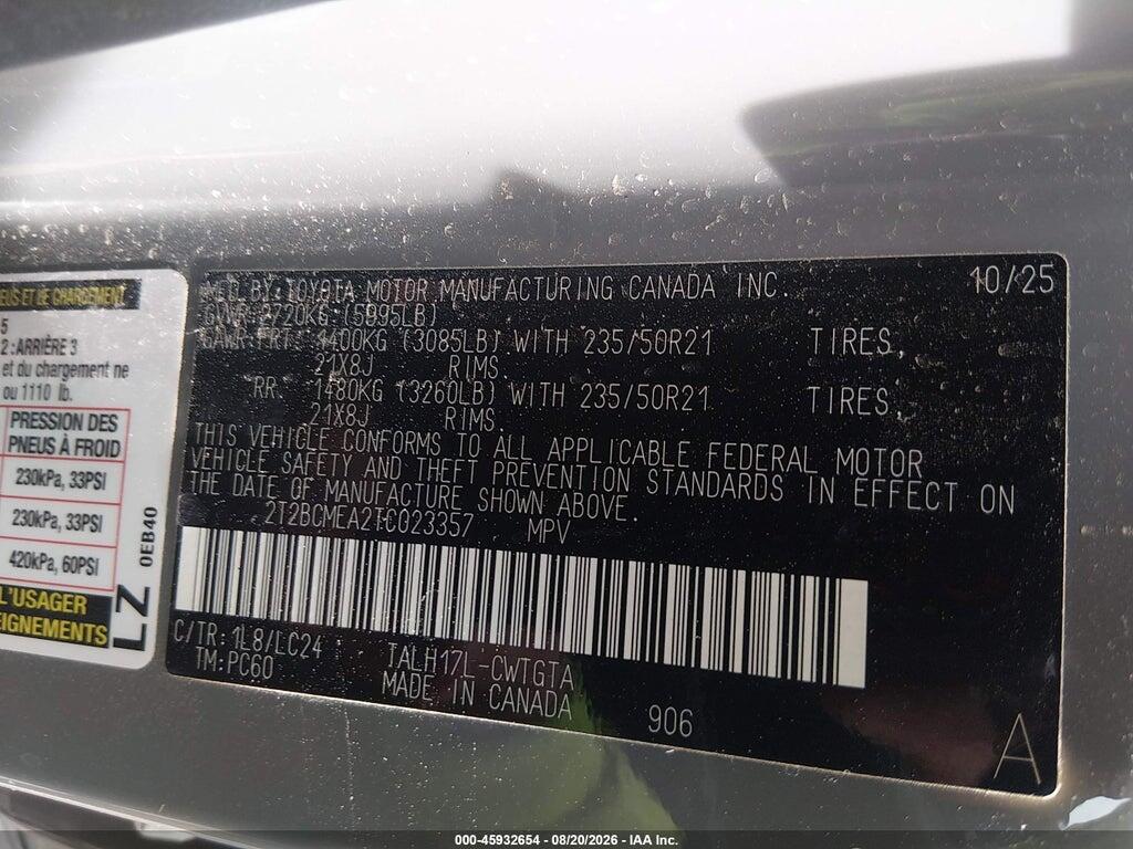 2T2BCMEA2TC023357 2026 LEXUS RX 500H photo no. 9